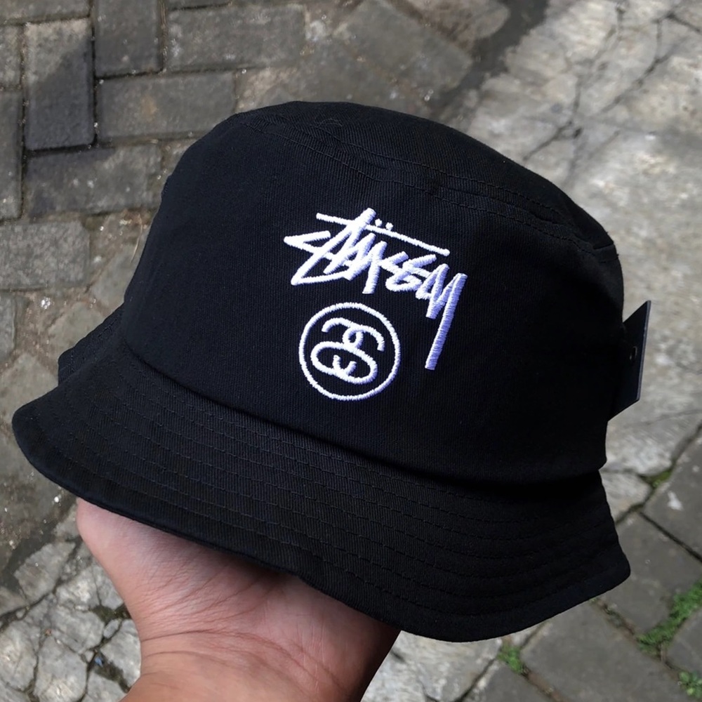 STÜSSY Black Stock Lock FAI4 Bucket Hat NEW NWTSZ L/XL Authentic Stussy SOLD OUT